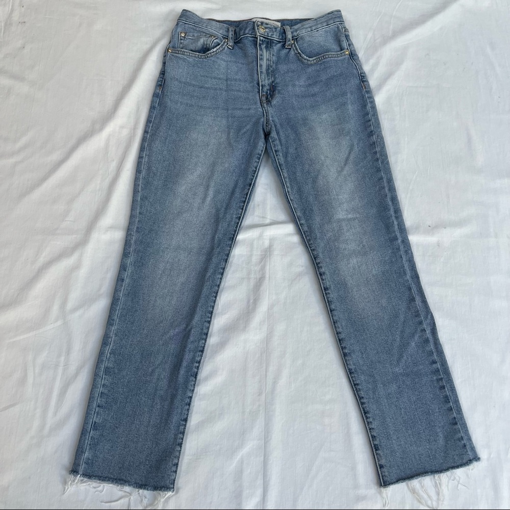 Ella Moss High Rise Slim Straight Ankle Razor Raw Hem Jeans - Size 27